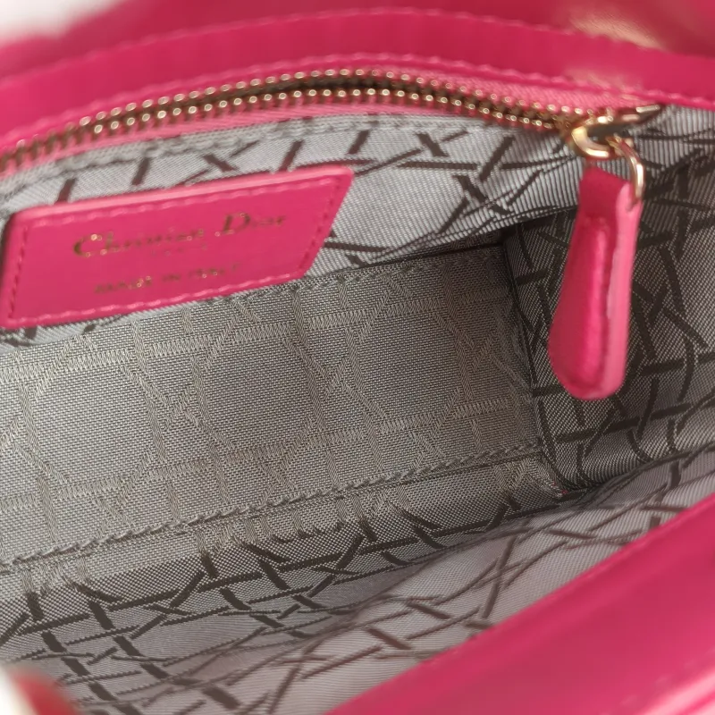 DIOR Lady Lady Dior Bag mini Pink Lambskin · Shoulder Strap Dust Bag · 17 × 7 × 15 cm — detail view 5 of 10