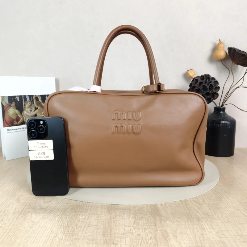 Miumiu Top Handle Bag Beau CC alfskin Large 34 × 10 × 23 cm — cover view 4 of 6