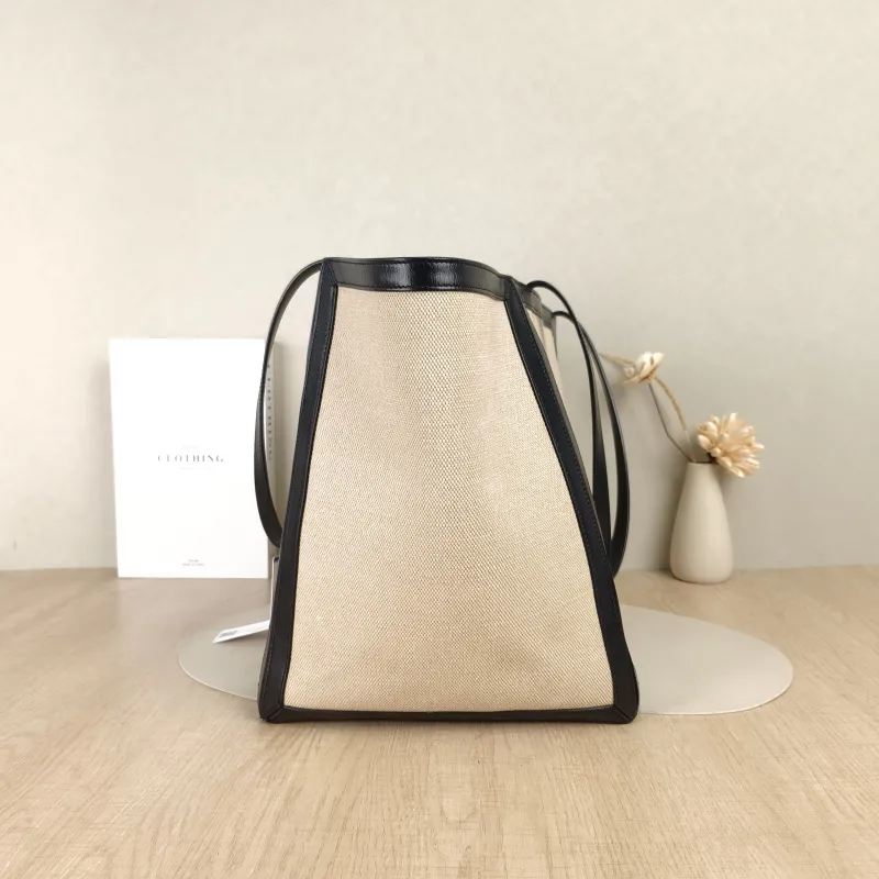 CELINE Top Handle Bagcabas logo tote Colorblock Black Canvas One Size31 × 25 × 30.5 cm — detail view 7 of 12