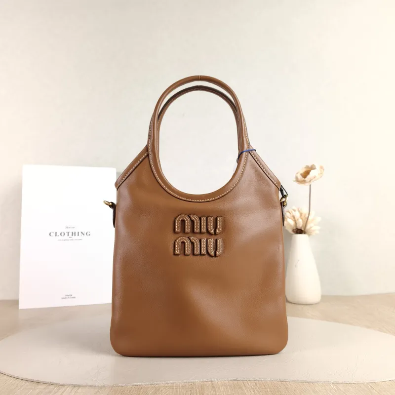 Miumiu Shoulder Bag IVY Tote Shopping Tote CC alfskin Mini 20*24
