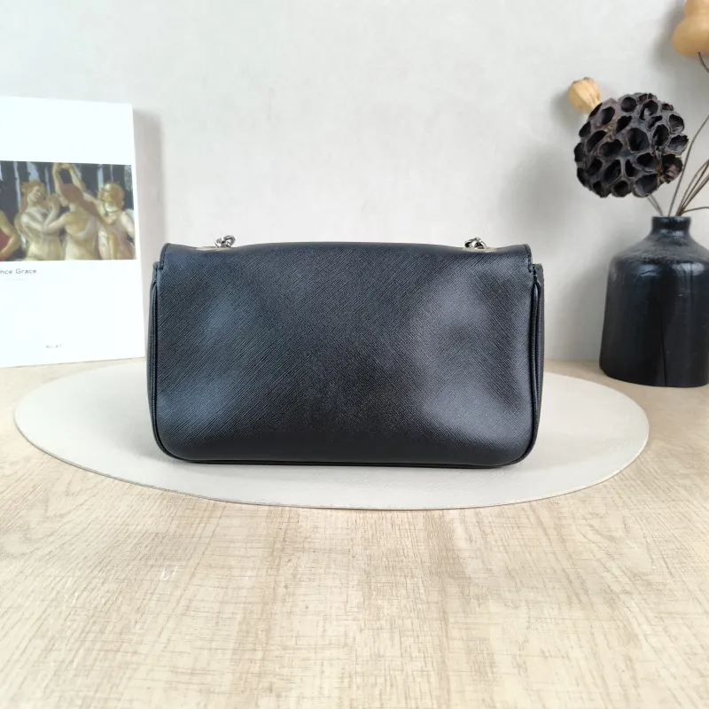 FERRAGAMO Shoulder Bag Shoulder Bag Black Calfskin One Size 24 × 6 × 14 cm — cover view 3 of 5