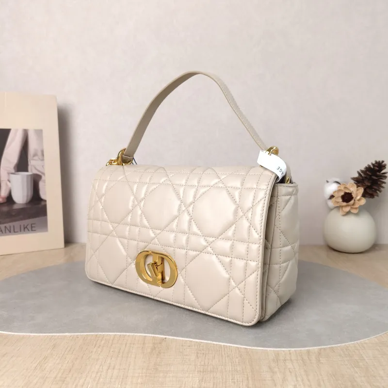 DIOR Crossbody Bag Caro Chain Bag Taupe Lambskin Medium 25.5 × 9 × 15.5 cm — cover view 4 of 6