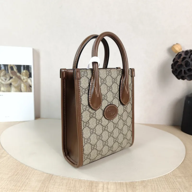 GUCCI Crossbody Bag GG Retro Collection Tote Bag Brown PVC Mini 16 × 7 × 20 cm — cover view 4 of 6