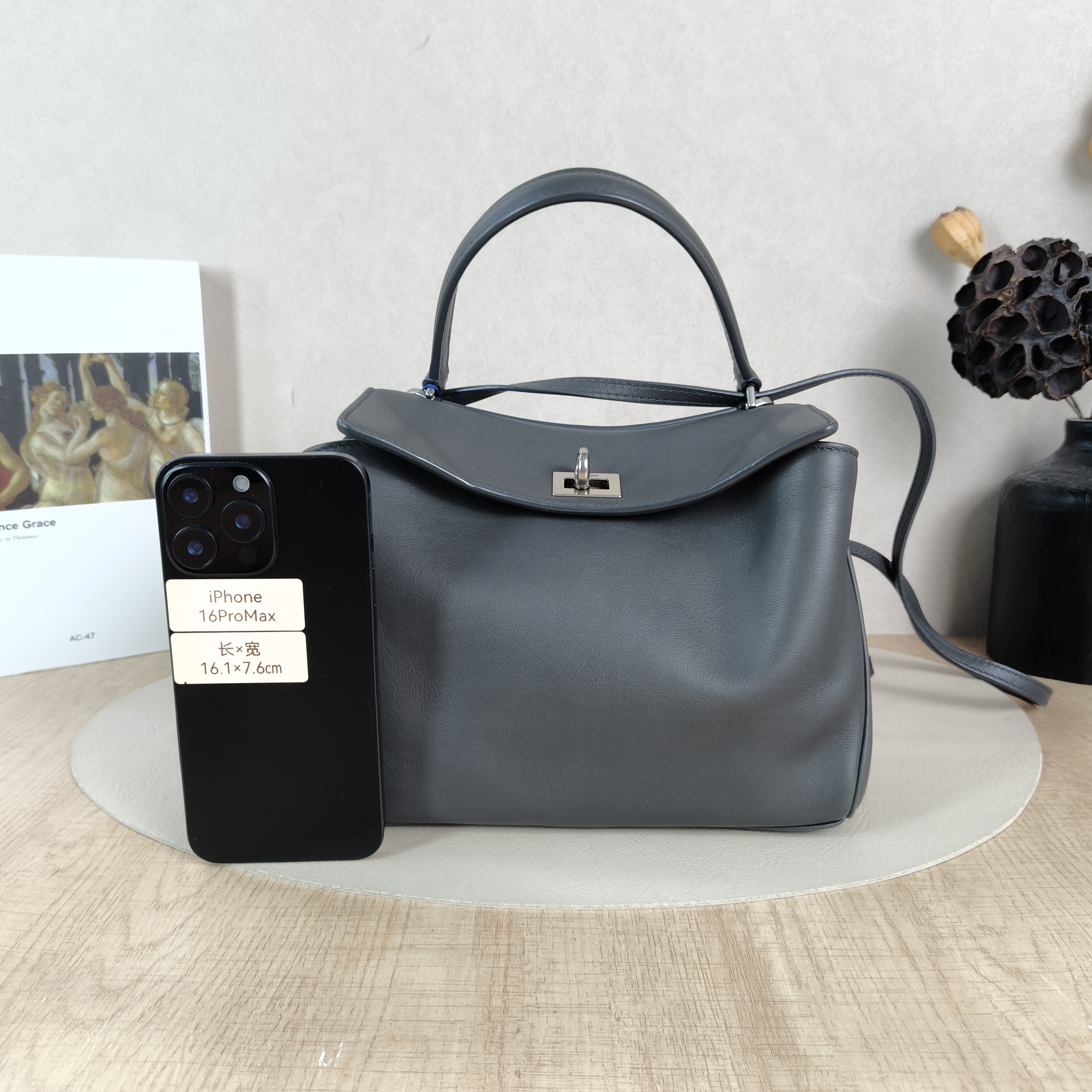 BALENCIAGA Crossbody Bag RODEO Grey Calfskinmini23 × 10 × 17 cm — cover view 3 of 6