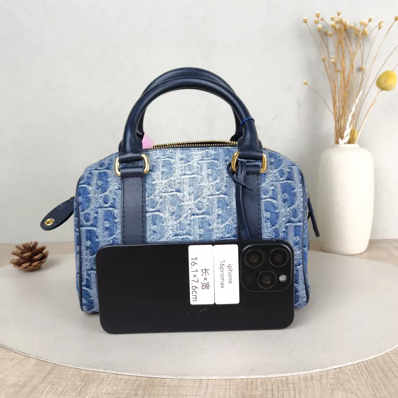 DIOR Crossbody Bag Groove 20 Top Handle Bag Blue Small 20.5 × 12 × 13.5 cm — cover view 3 of 5
