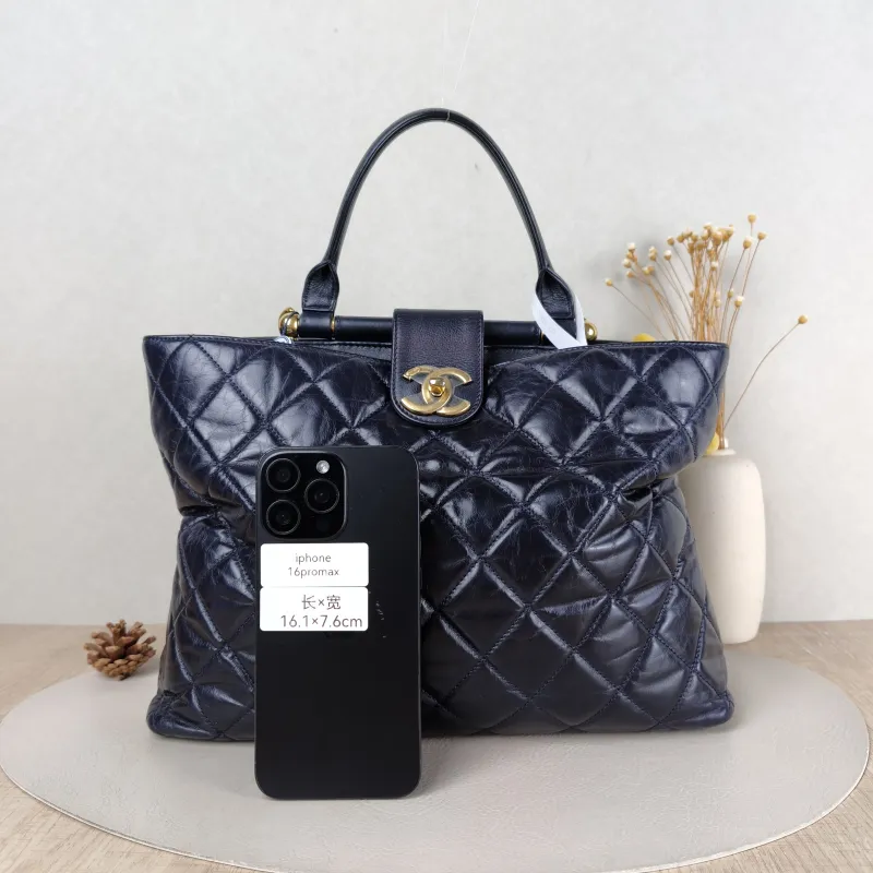 Chanel Top Handle Bag Top Handle Bag Navy Waxed Leather 32 × 12 × 23 cm 23 — cover view 2 of 5