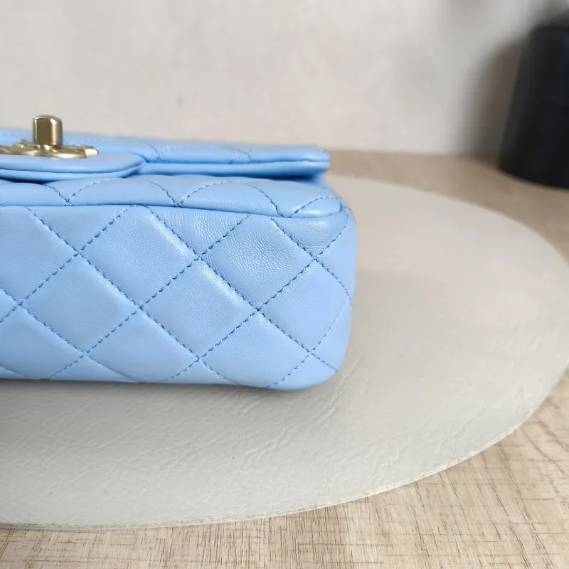Chanel Crossbody Bag Classic Flap Large Mini CF Mini Blue Lambskin mini20 × 6 × 12 cm — cover view 6 of 10