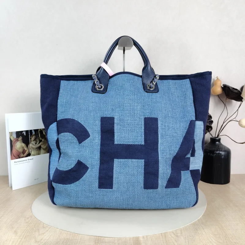 Chanel Shoulder Bag Blue Woven 37 × 14 × 35 cm 25