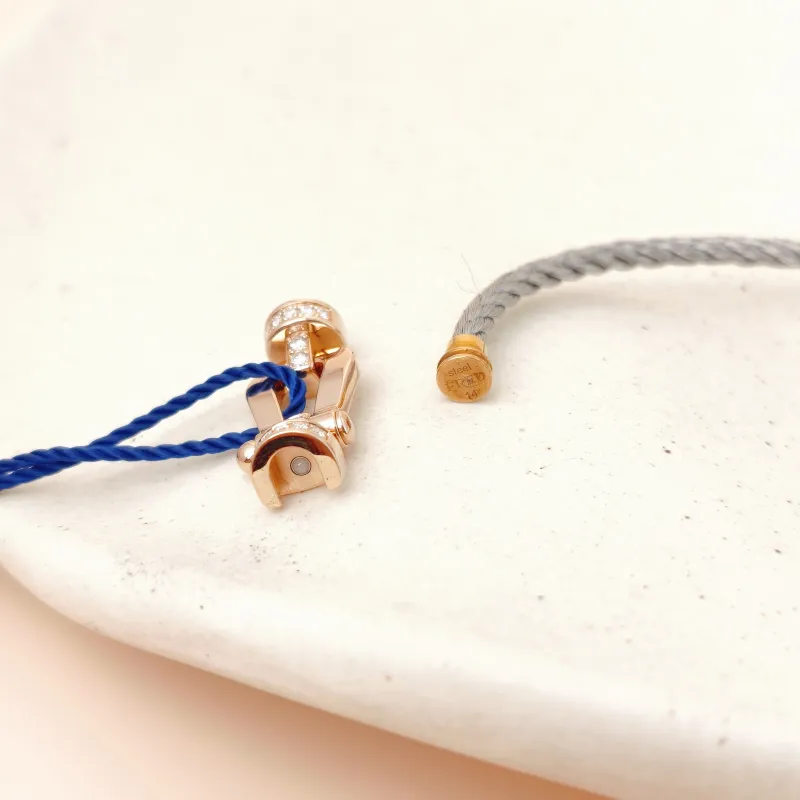 FRED Bracelet Force 10 Collection Bracelet Grey Diamond18KR ose Gold Medium 15cm — cover view 3 of 9
