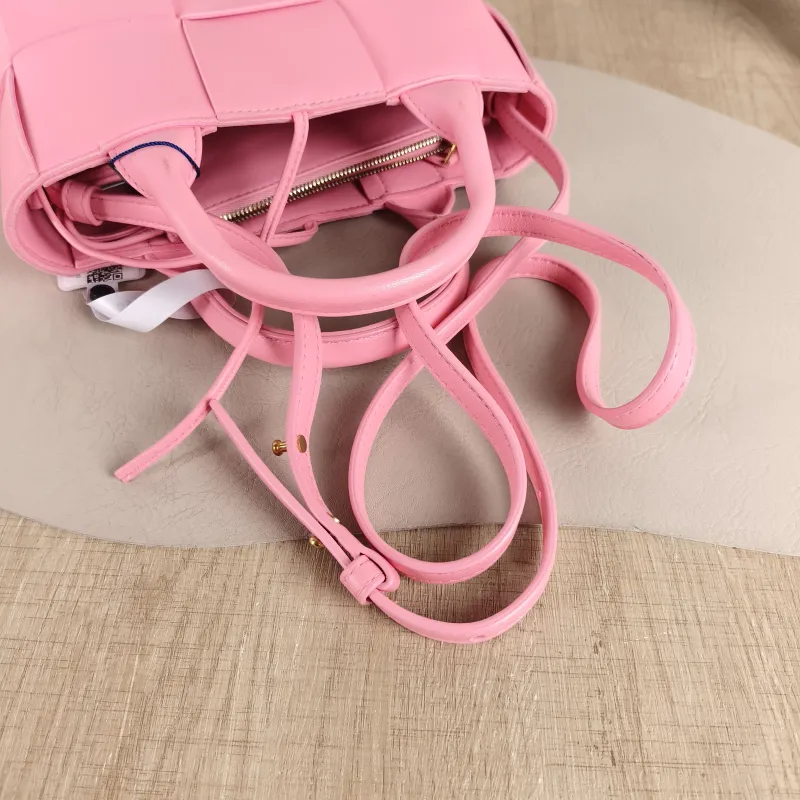 Bottega Veneta Top Handle Bag Arco Woven Tote Bag Pink Lambskin Mini 20 × 7 × 13 cm — detail view 9 of 10