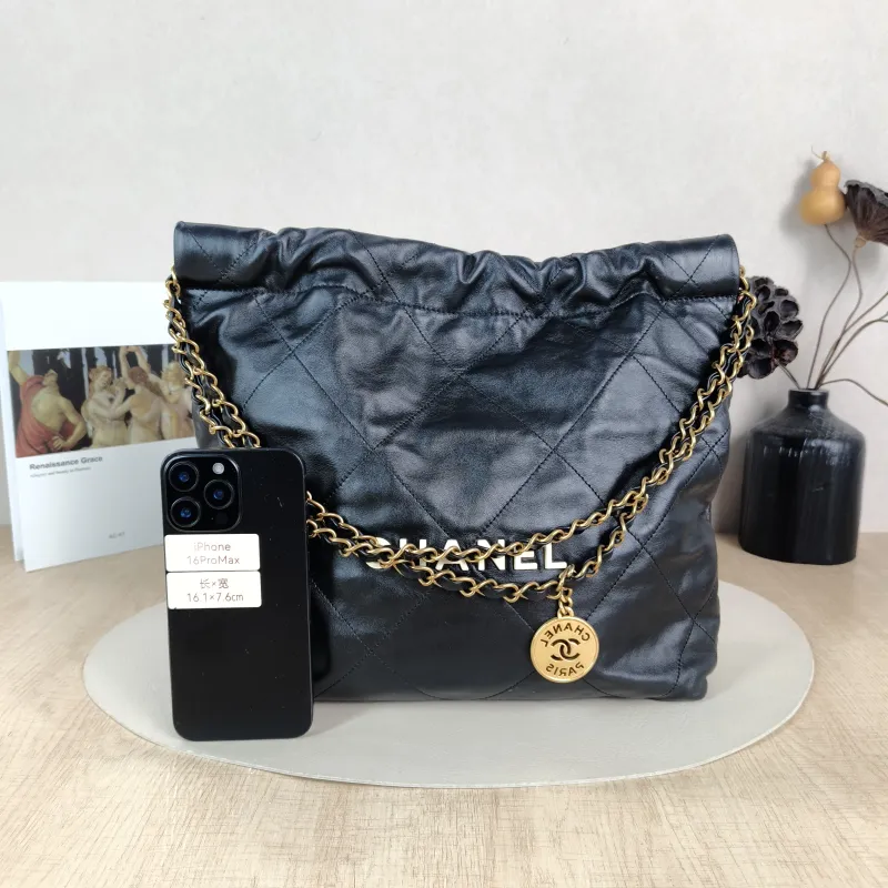 Chanel Shoulder Bag 22Bag Black CC alfskin Small 35 × 7 × 37 cm — cover view 6 of 6