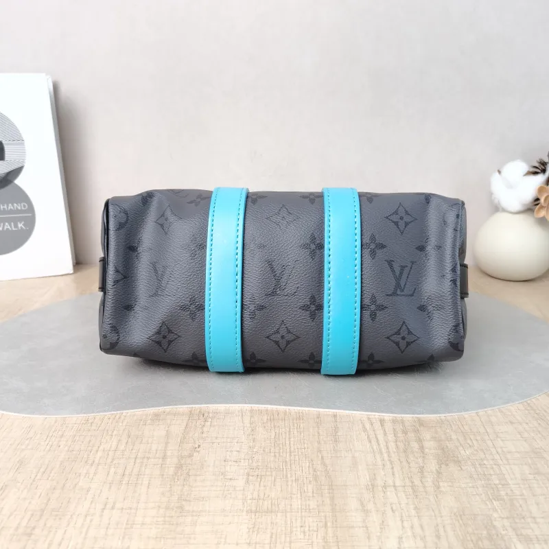 Louis Vuitton Crossbody Bag Keepall 25 Black · Blue PVC Medium 25 × 11 × 15 cm — cover view 3 of 6