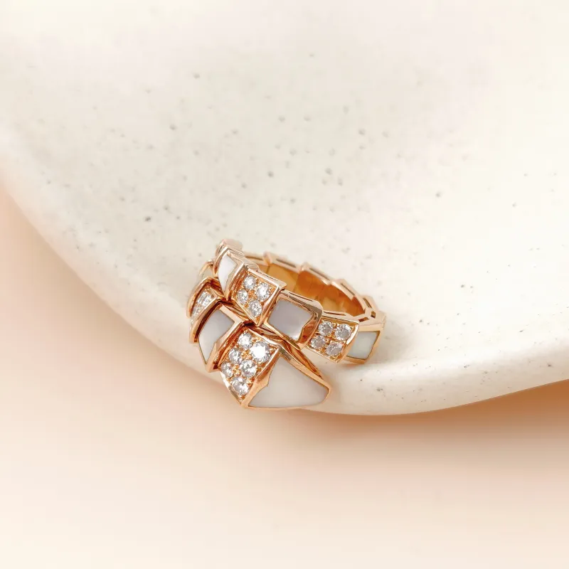 Bvlgari Ring Serpenti Viper Collection Ring Diamond18KR ose Gold One Size m — cover view 6 of 9