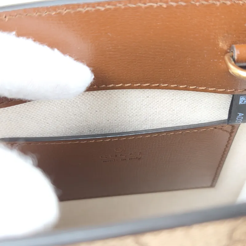 GUCCI Crossbody Bag GG Retro Collection Tote Bag Brown PVC Mini 16 × 7 × 20 cm — detail view 1 of 11