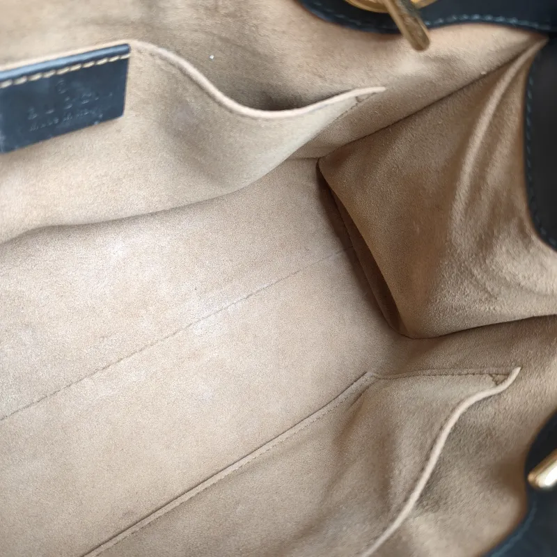 GUCCI Shoulder Bag Padlock Tote Black Monogram PVC Medium 26 × 10 × 18 cm — detail view 9 of 11