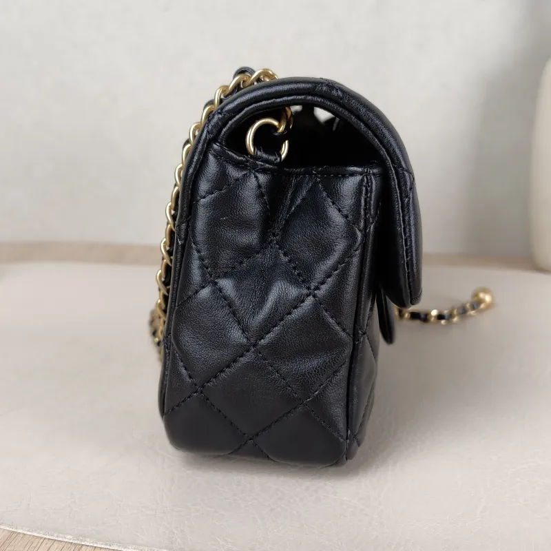 Chanel Crossbody Bag Classic Flap Large Mini CF Mini Black with Gold-Tone Hardware Lambskin mini 20 × 6 × 12 cm 29 — detail view 2 of 15