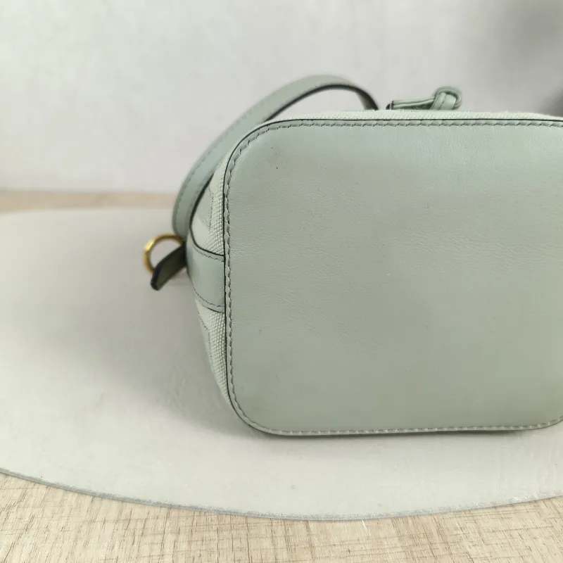 FENDI Crossbody Bag Mon Tresor Bucket Bag Green Canvas Mini 12 × 10 × 18 cm — detail view 10 of 11
