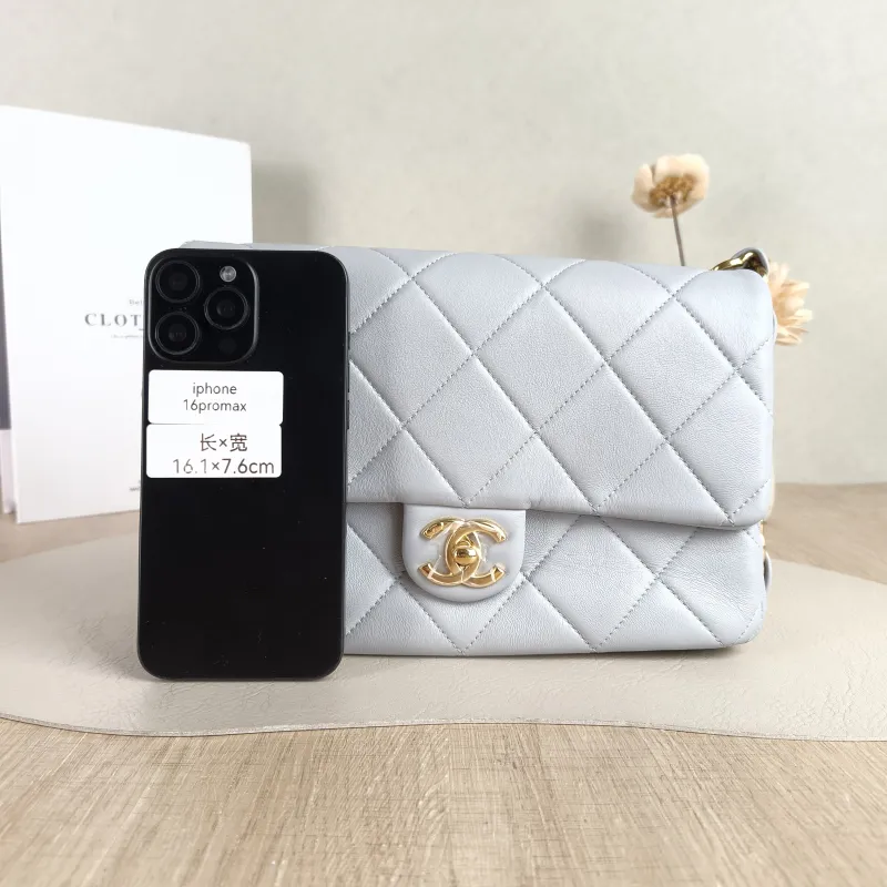 Chanel Crossbody Bag cf Collection Crossbody Bag Blue Lambskin 24.5 × 8 × 16 cm — cover view 6 of 6