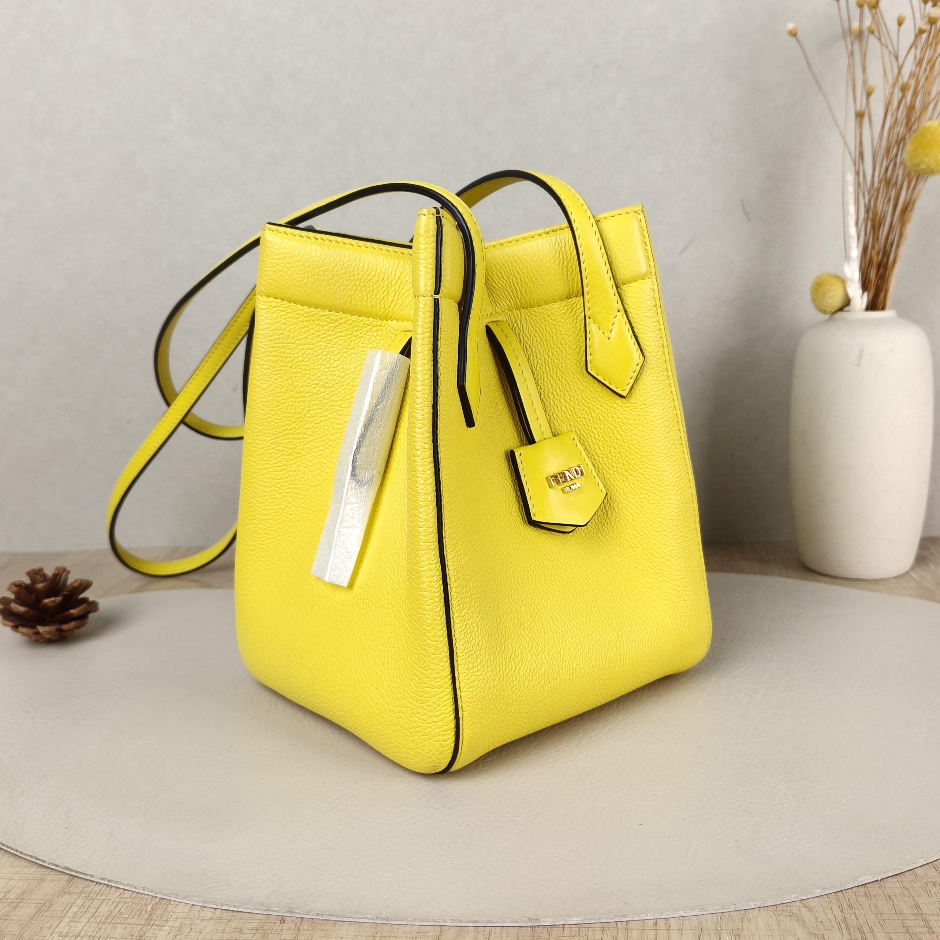 FENDI Top Handle Bagorigami Shoulder Bag Yellow Calfskinmini15 × 15 × 18.5 cm — cover view 5 of 5