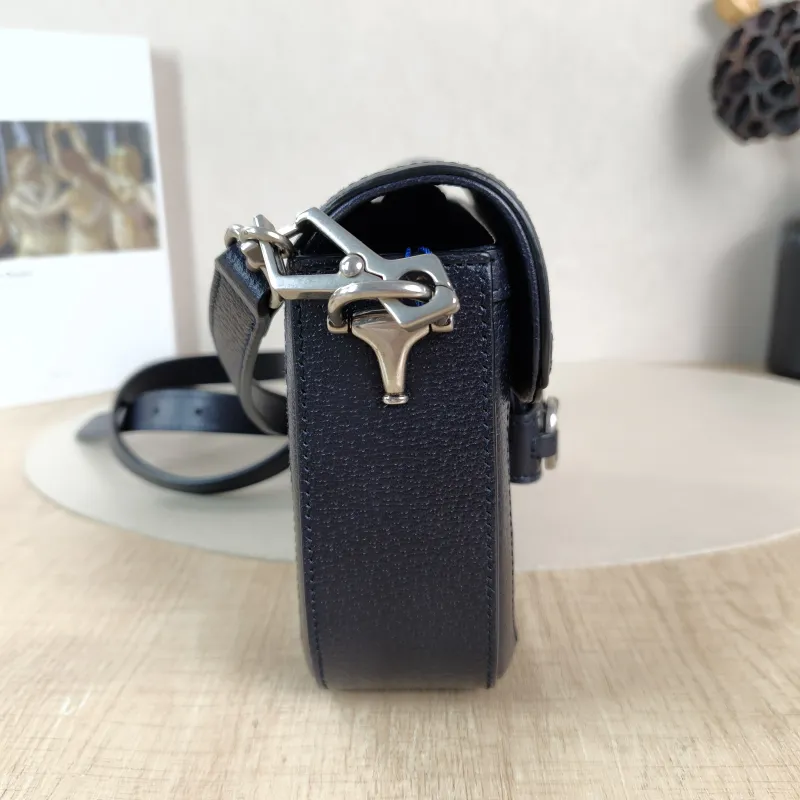 GUCCI Crossbody Bag Horsebit 1955 Horsebit Small Blue Monogram PVC Small 20.5 × 5 × 14.5 cm — detail view 8 of 12