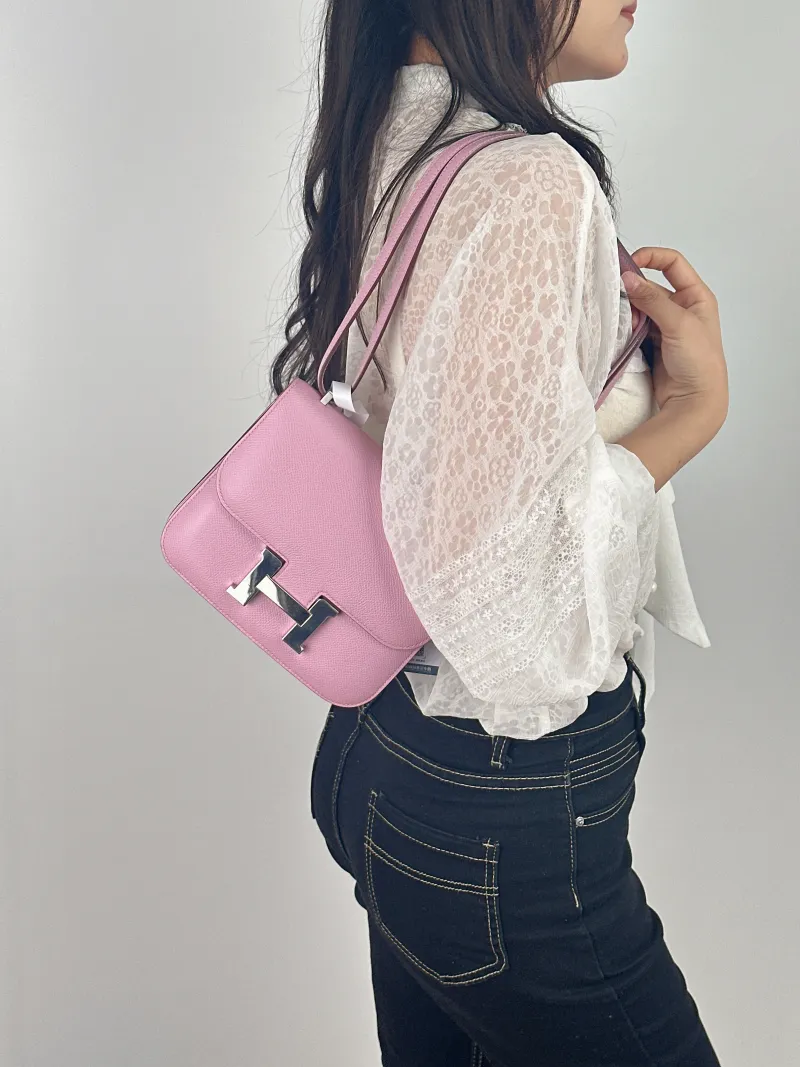 Hermès Crossbody Bag Constance 19 Silver-Tone Hardware X9 Epsom Calfskin Mini 18 × 4 × 15 cm k — on-model view 2 of 2