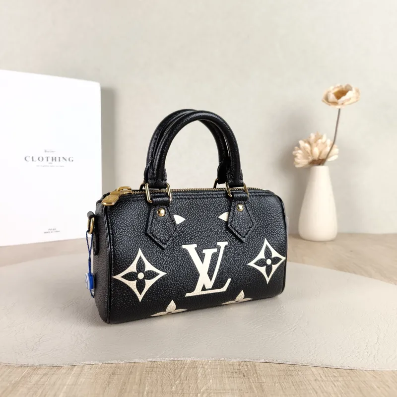 Louis Vuitton Crossbody Bag Speedy Nano Black · White Empreinte Embossed Calfskin nano 16 × 7.5 × 10 cm — cover view 3 of 6