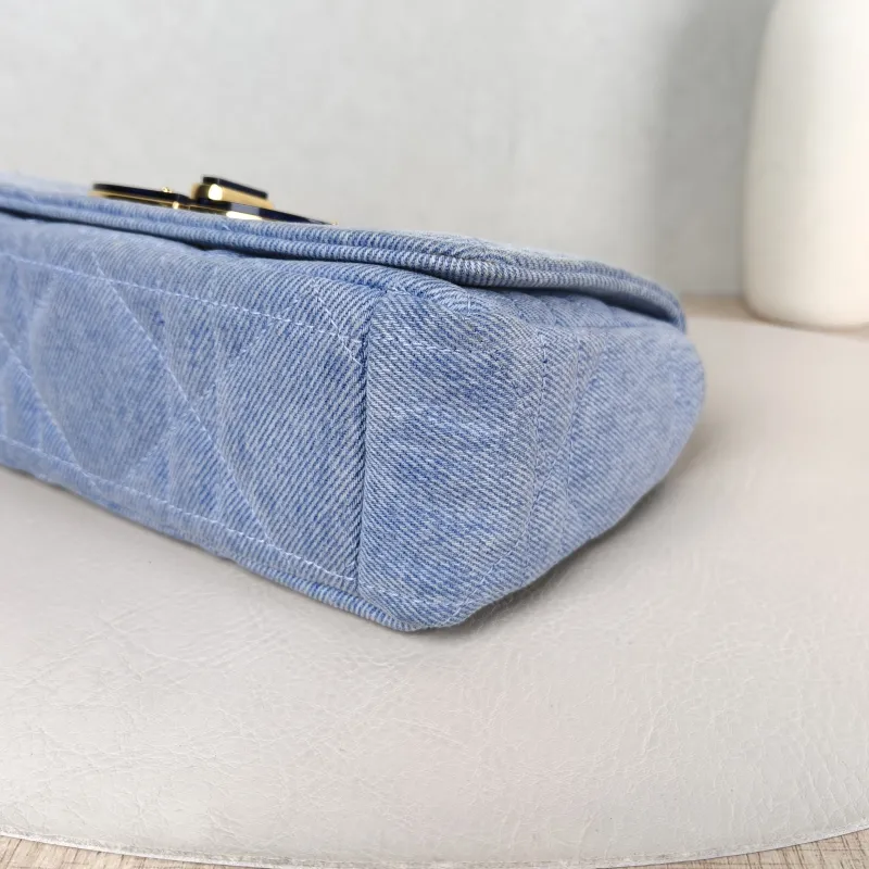 DIOR Crossbody Bag Caro Chain Bag Blue Small 20 × 7 × 13.5 cm — detail view 6 of 14