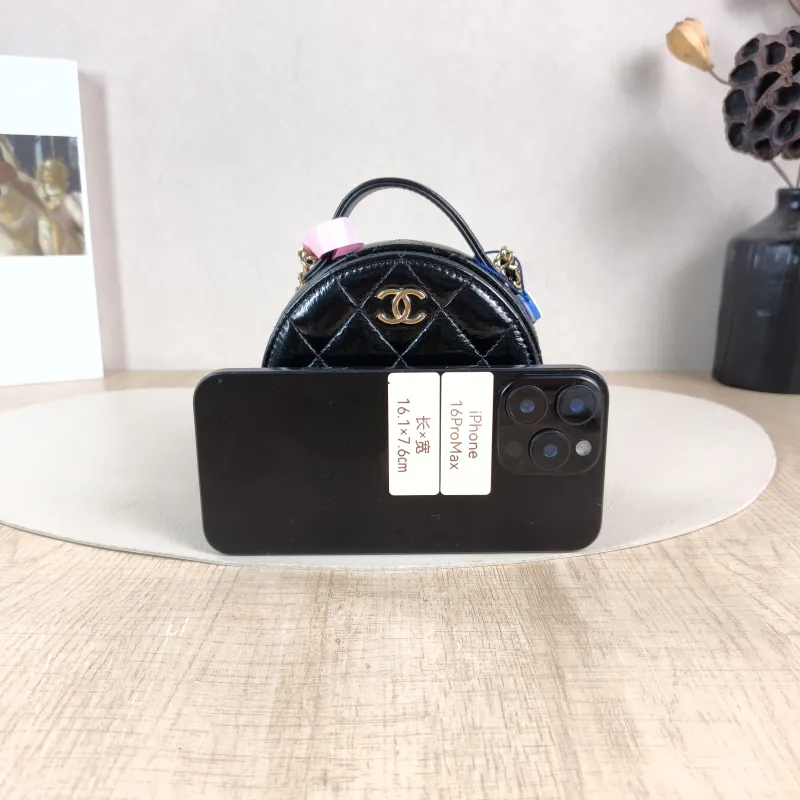 Chanel Crossbody Bag Crossbody Bag Black with Gold-Tone Hardware Waxed Leather Mini 12 × 5.5 × 11 cm — cover view 3 of 5