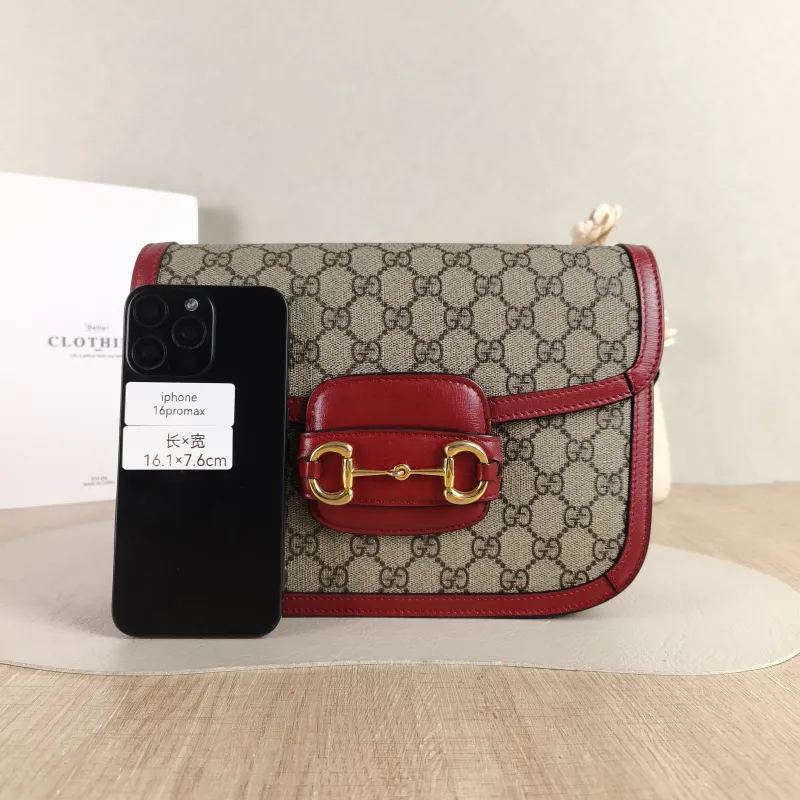 GUCCI Crossbody Bag Horsebit 1955 Horsebit Medium Monogram PVC Medium 25 × 8 × 18 cm — cover view 4 of 5