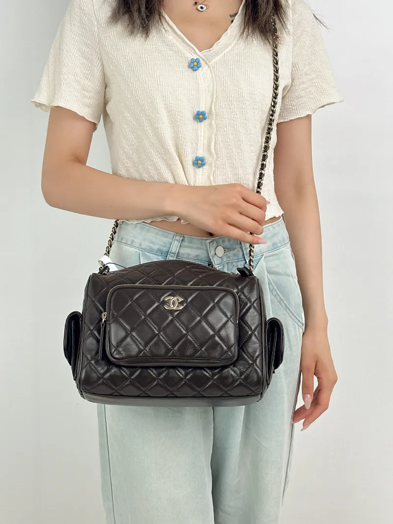 Chanel Crossbody Bag24k Camera Bag Lambskin One Size24 × 17 × 18 cm — on-model view 2 of 3