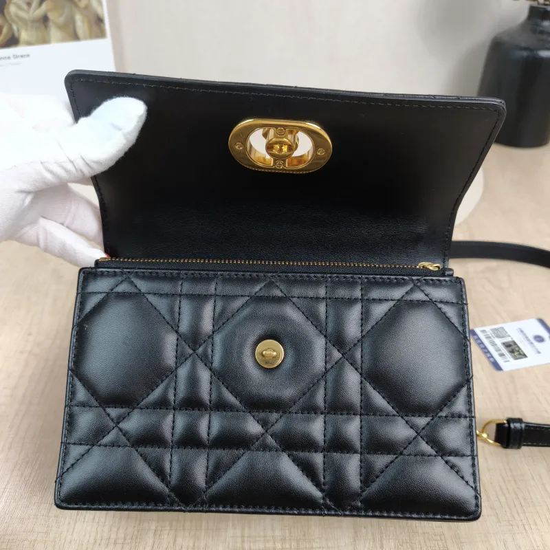DIOR Crossbody Bag Miss Caro Chain Bag Black Lambskinmini18 × 5.5 × 12 cm — detail view 2 of 11
