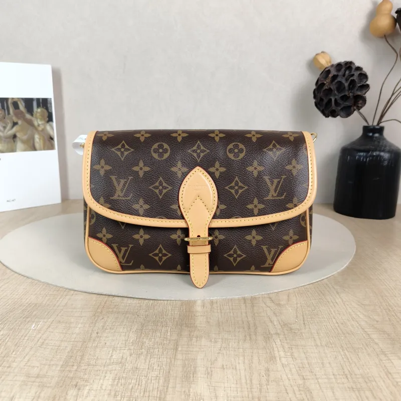 Louis Vuitton Crossbody Bag Diane Baguette Bag Shoulder Strap PVC Small 24 × 9 × 15 cm