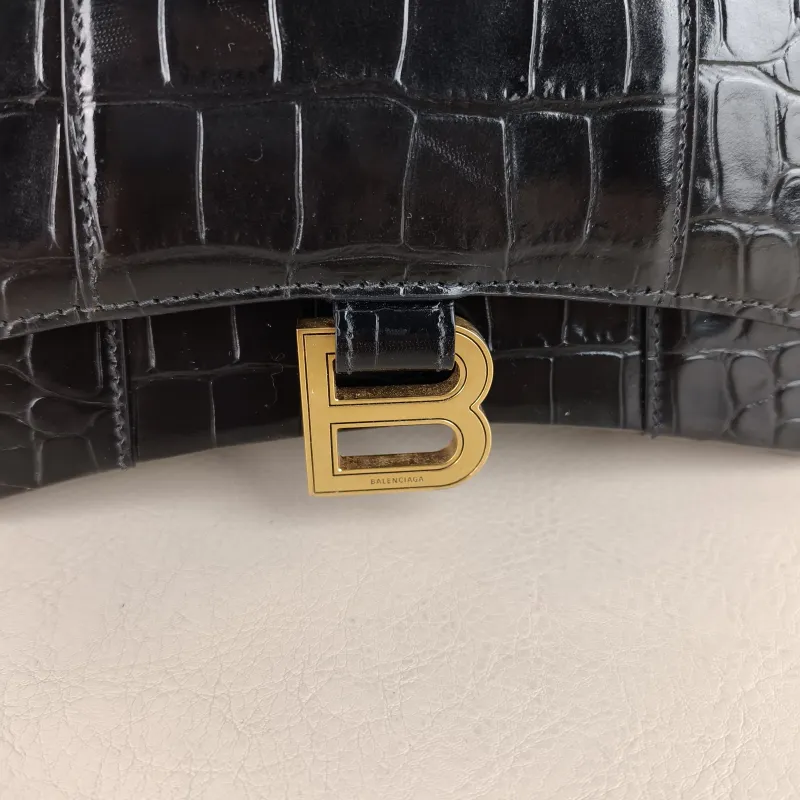 BALENCIAGA Crossbody Bag Hourglass Hourglass Bag Black CC alfskin Mini 19 × 8 × 13 cm — detail view 5 of 11