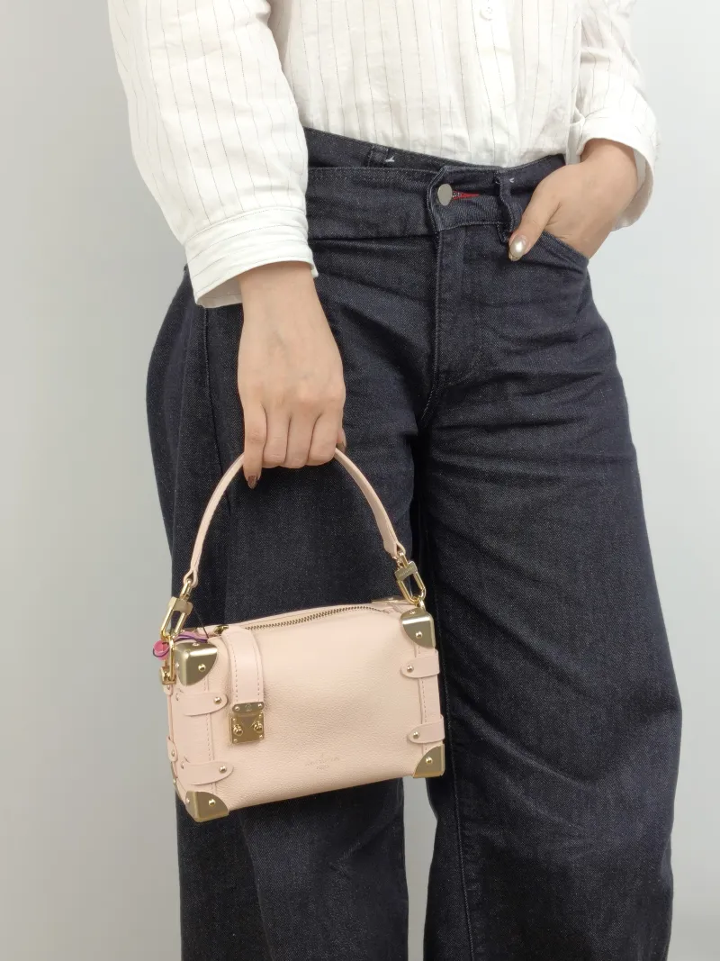 Louis Vuitton Crossbody Bag Side Trunk Box Pink Calfskin Small 18 × 8 × 12.5 cm — on-model view 1 of 3