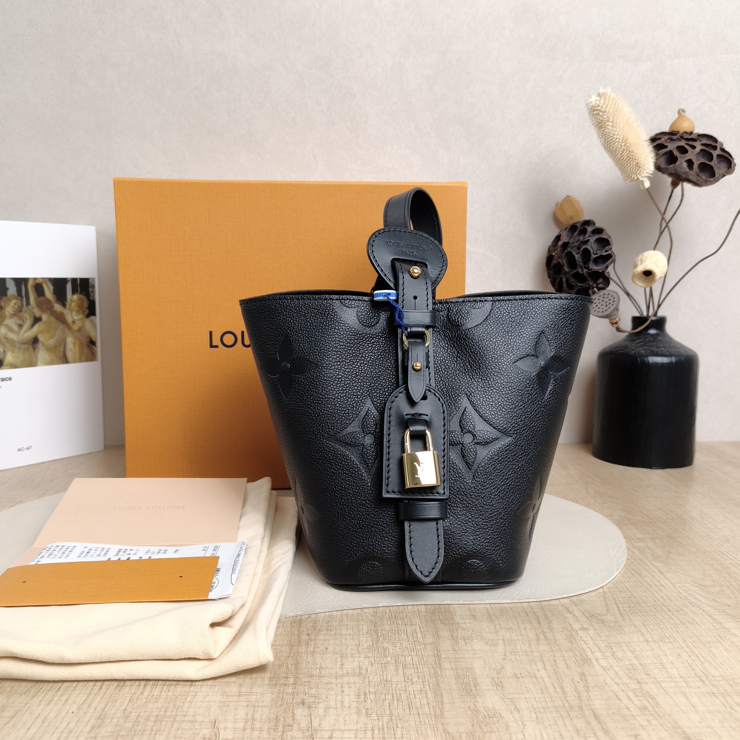 Louis Vuitton Top Handle Bag ALL IN BB Black Empreinte Embossed Calfskin Monogram BB18 × 12 × 16 cm — cover view 3 of 6