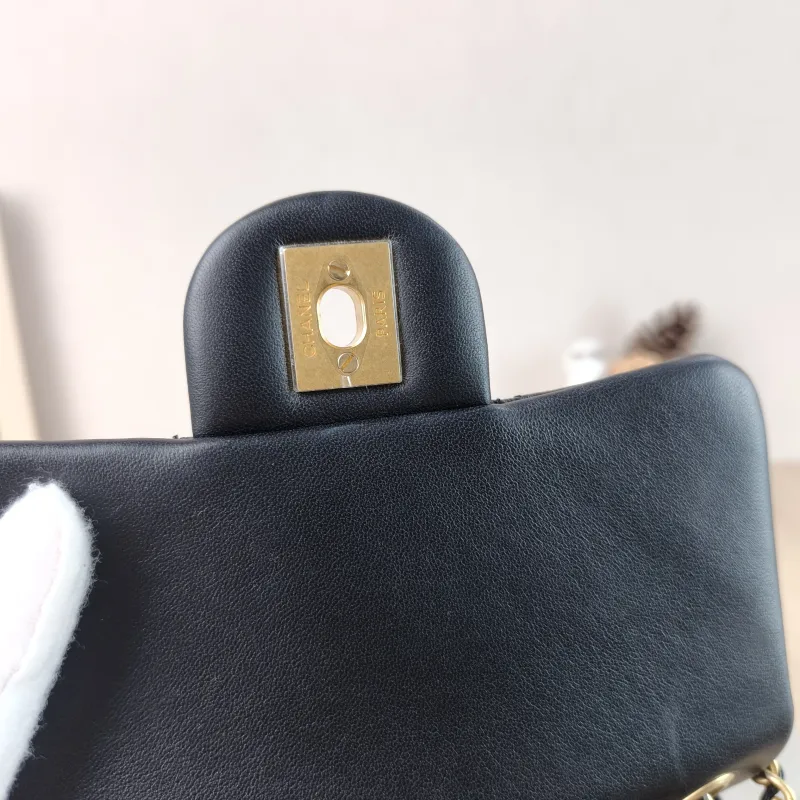 Chanel Crossbody Bag Classic Flap Mini CF Mini Black with Gold-Tone Hardware SL ambskin Mini 17 × 8 × 13.5 cm — detail view 5 of 14