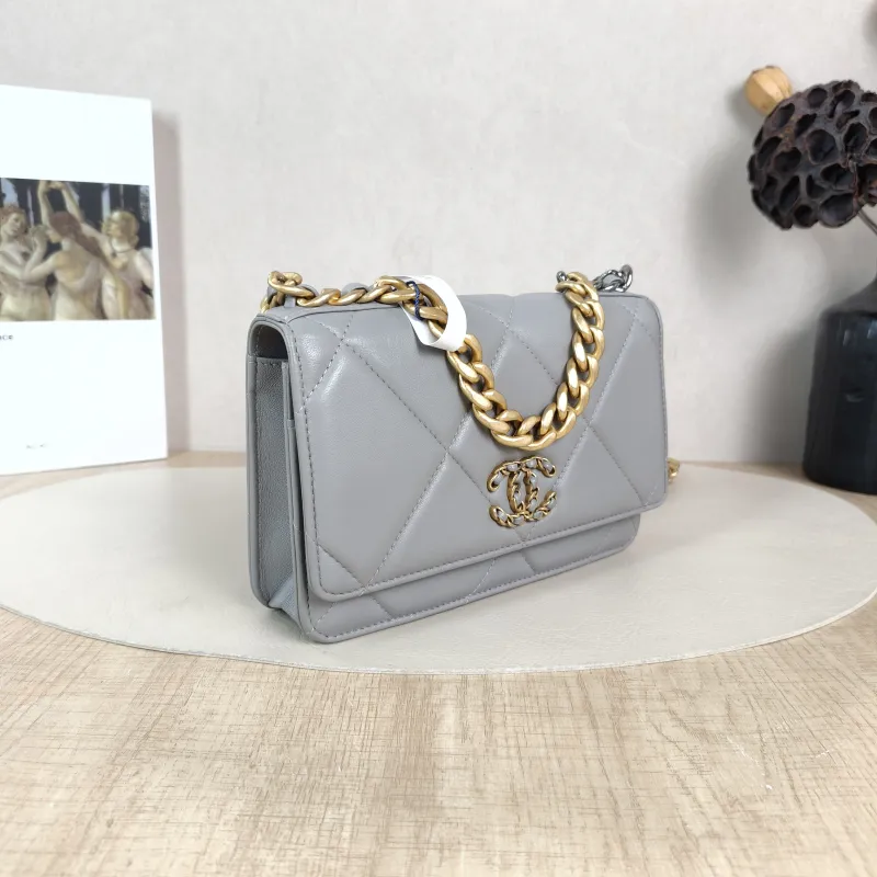 Chanel Crossbody Bag 19Bag WOC Grey SL ambskin Mini 19.2 × 3.5 × 12.3 cm — cover view 2 of 5