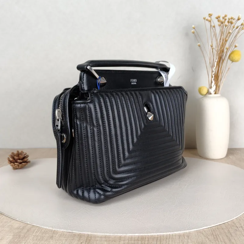 FENDI Crossbody Bagdotcom click Top Handle Bag Black Lambskin One Size23 × 11 × 15 cm — cover view 3 of 5