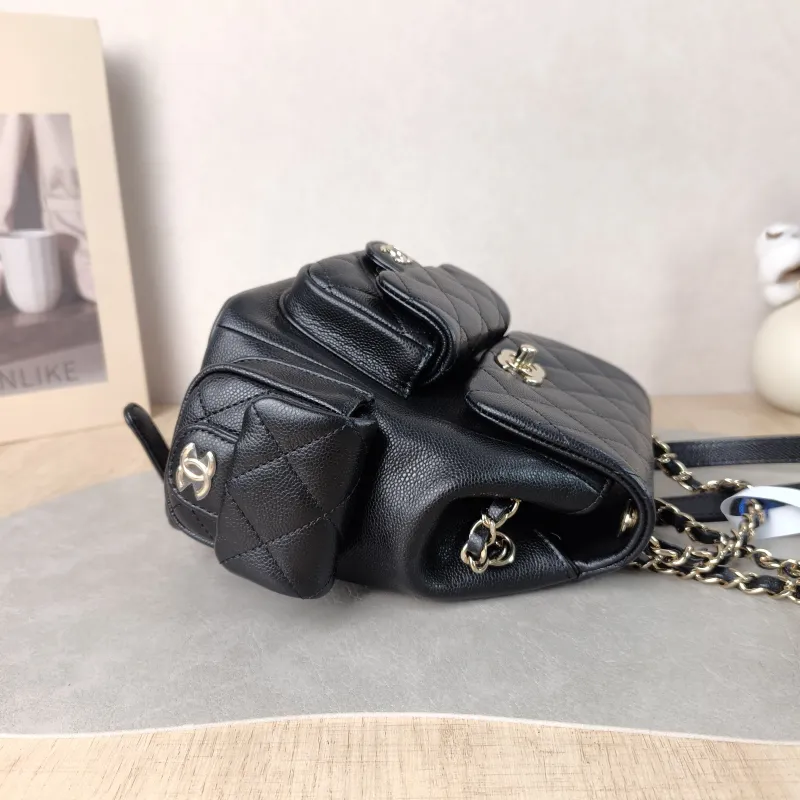 Chanel Backpack duma Black Grained Calfskin Small 18 × 9.5 × 19 cm — detail view 3 of 12