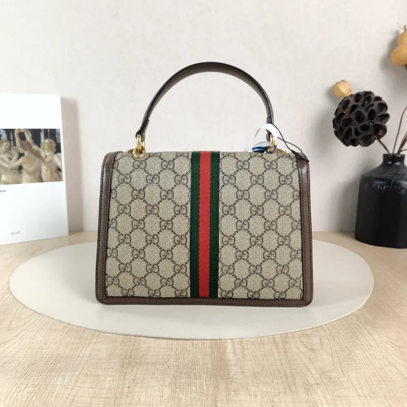 GUCCI Top Handle Bag Ophidia GG Messenger Bag Monogram PVC Medium 25 × 7 × 17.5 cm — cover view 3 of 6