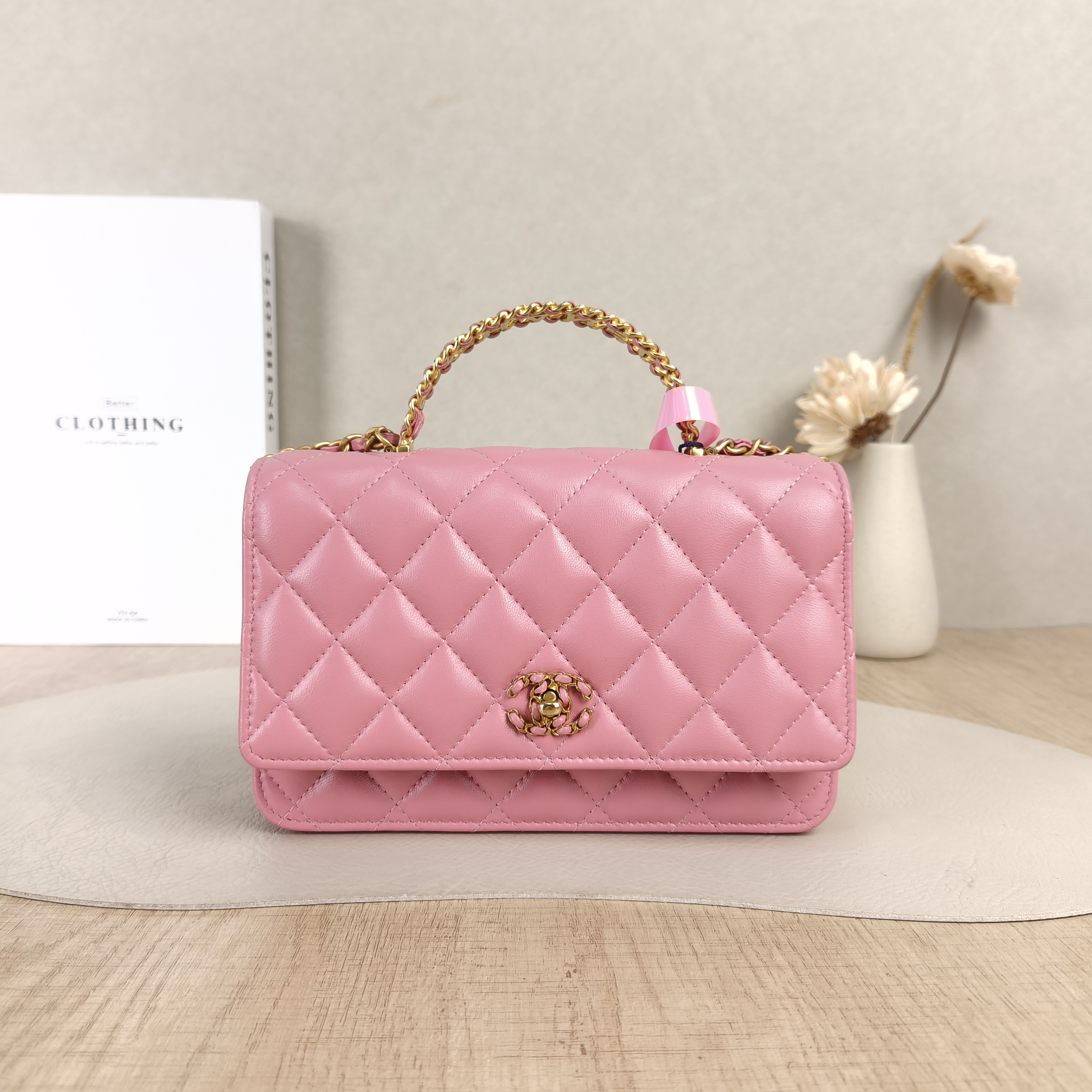 Chanel Crossbody Bag Classic Flap WOC CF WOC Pink Lambskinmini19.2 × 3.5 × 12.3 cm