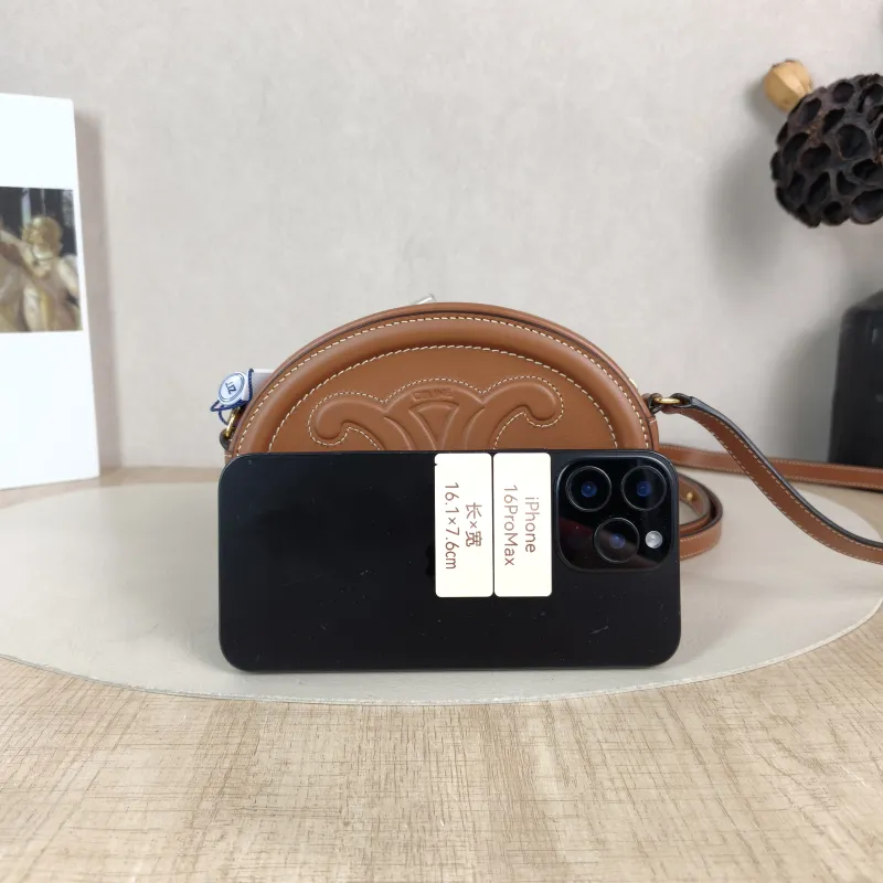 CELINE Crossbody Bag Cuir Triomphe Brown Calfskin Small 16 × 4 × 12.5 cm — cover view 2 of 6