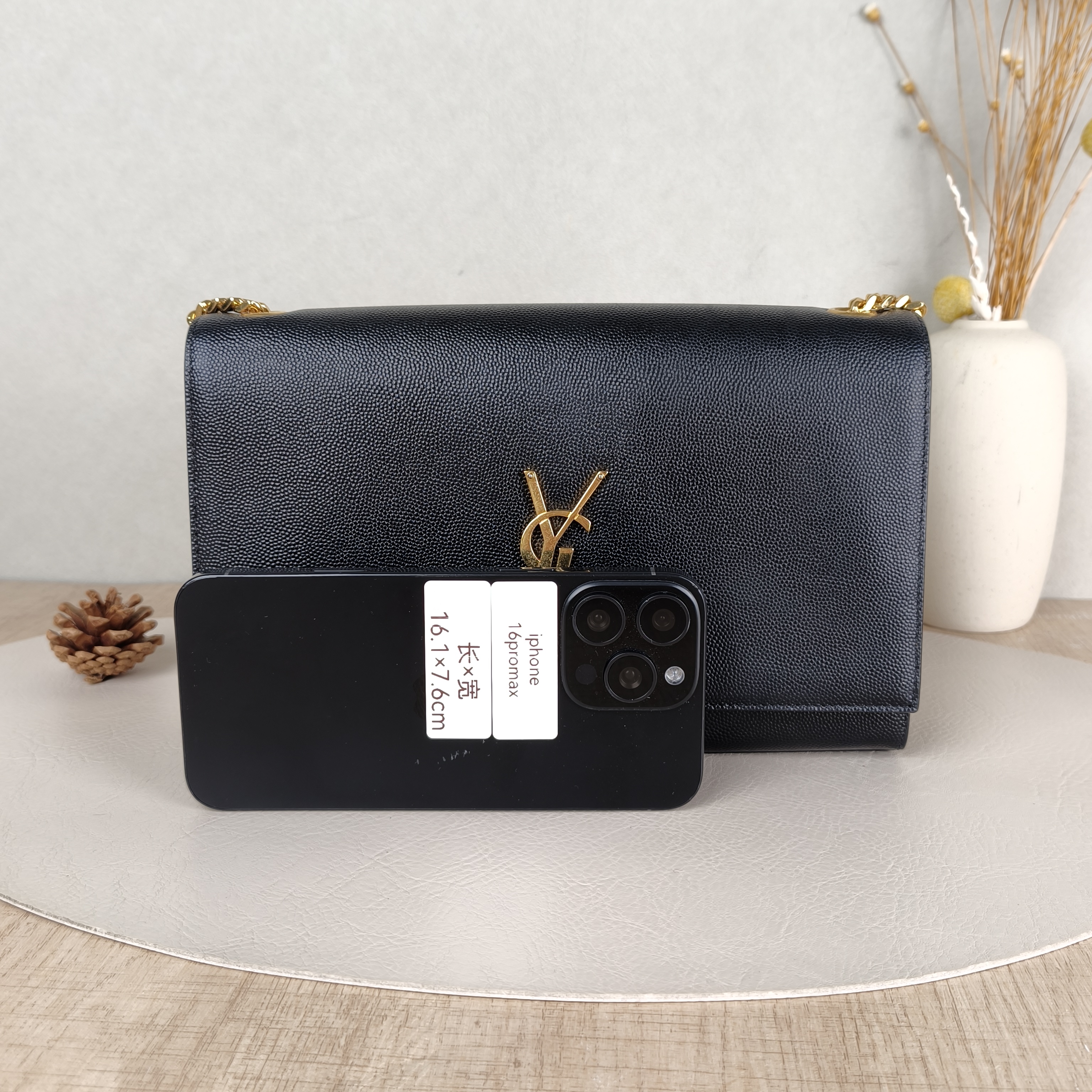 SAINT LAURENT Crossbody Bag KATE Black Calfskin Medium24 × 5.5 × 14.5 cm Conditioned — cover view 2 of 5