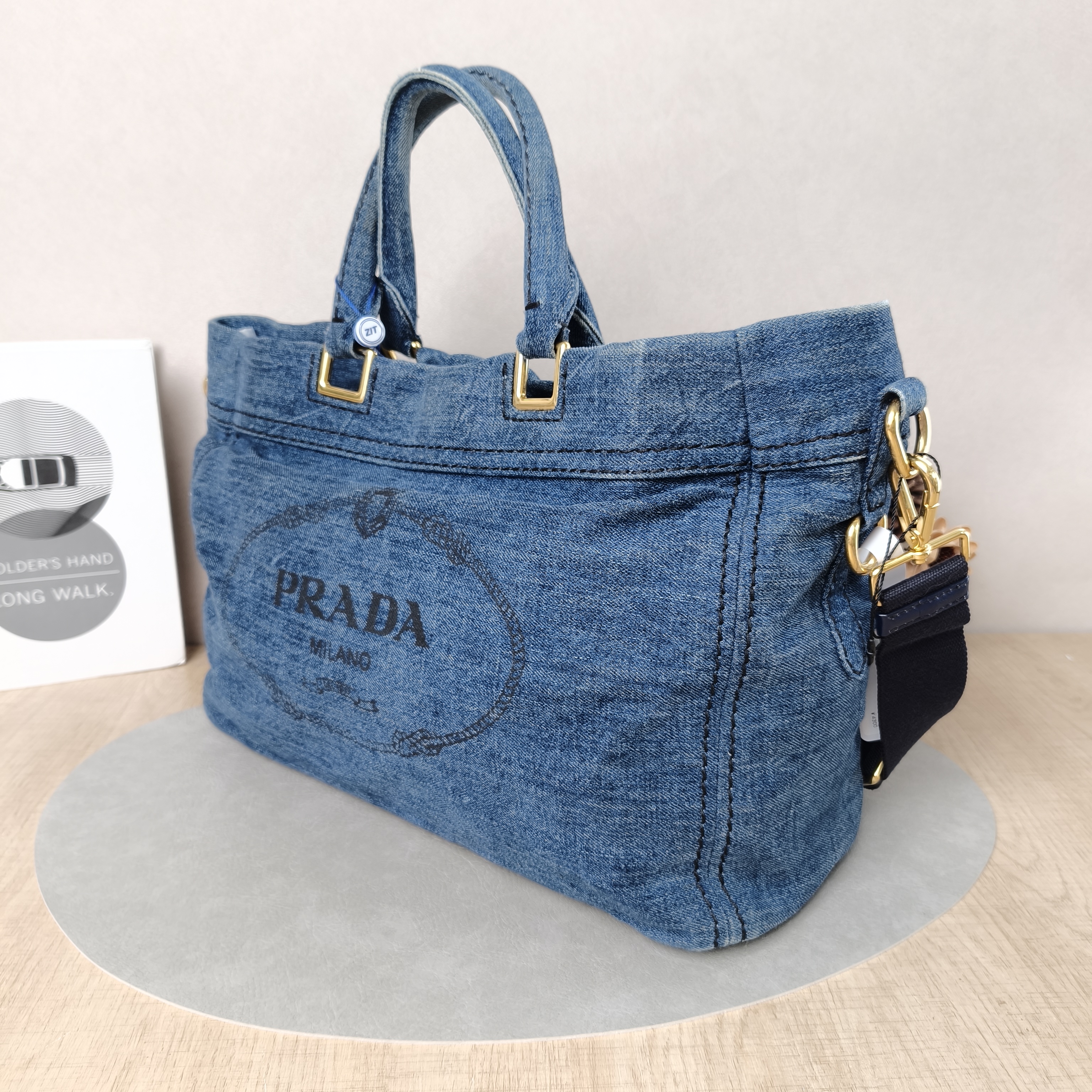 PRADA Top Handle Bag Tote Bag Blue One Size37 × 15 × 26 cm — cover view 3 of 5