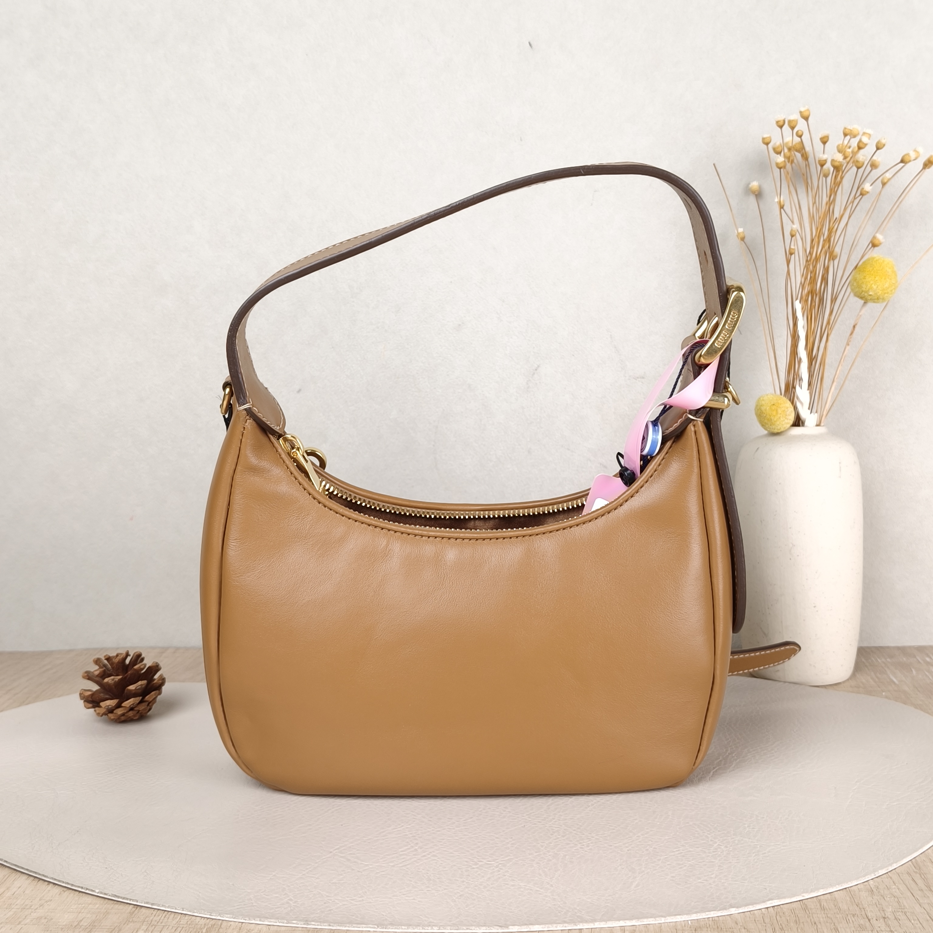 Miumiu Shoulder Bag Wander Hobo Brown Calfskin Small20 × 6 × 17 cm — cover view 5 of 5