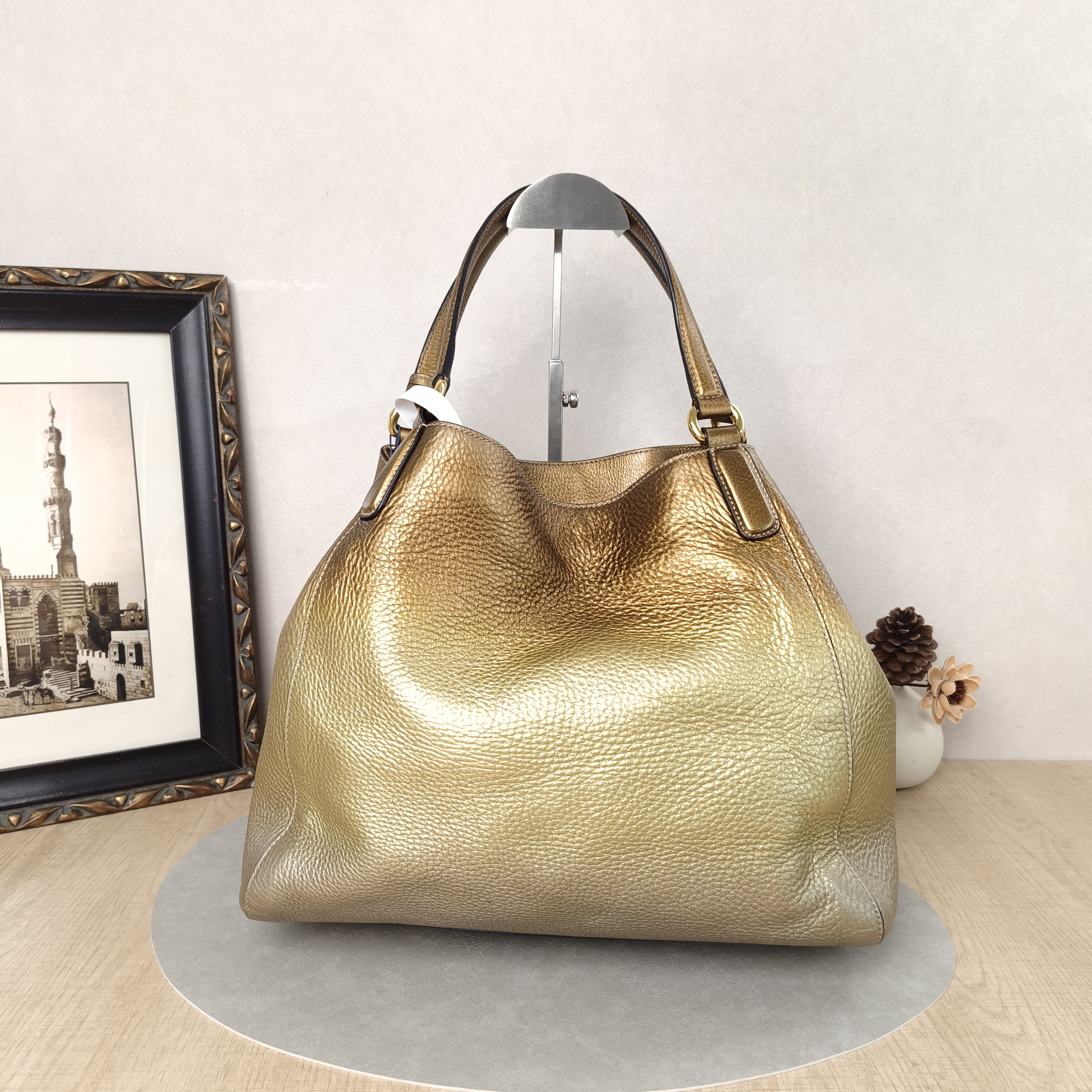 GUCCI Shoulder Bag Tote Bag Gold Calfskin One Size34 × 17 × 29 cm — cover view 5 of 5
