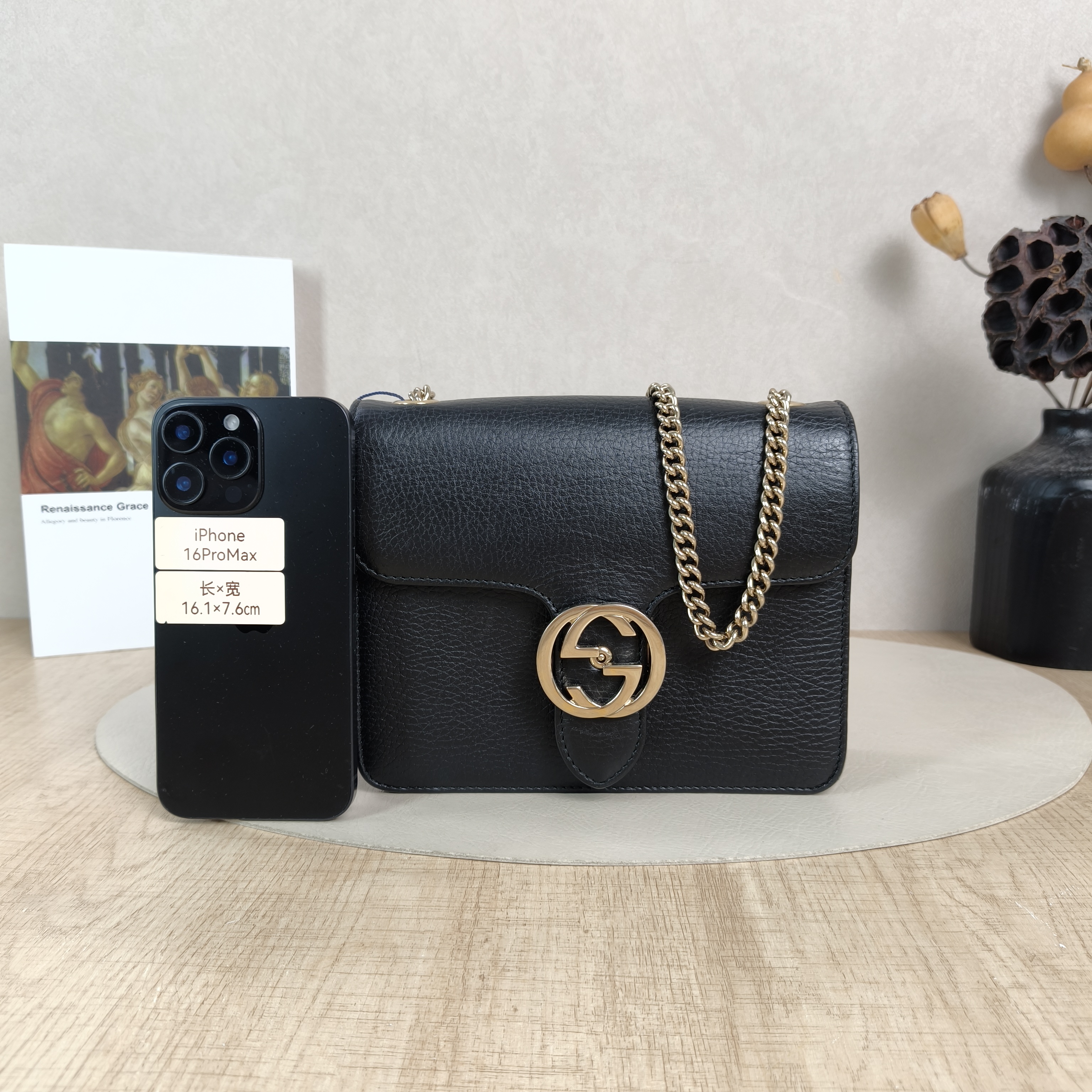 GUCCI Crossbody Bag g Collection Black Calfskin Small20 × 9 × 16 cm — cover view 4 of 5