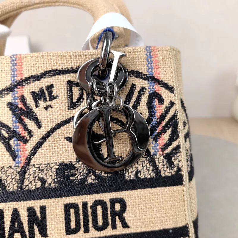 DIOR Top Handle Bag Lady Lady Dior Bag Black Medium 24 × 12 × 21 cm — detail view 10 of 11