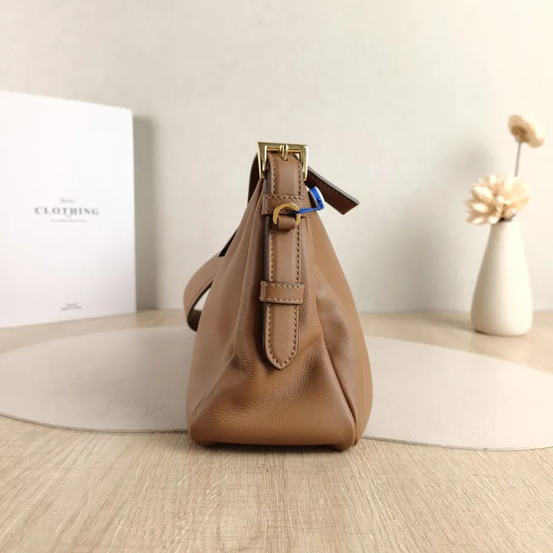 PRADA Shoulder Bag Aimée Brown Calfskin 31 × 9.5 × 18 cm — detail view 7 of 12