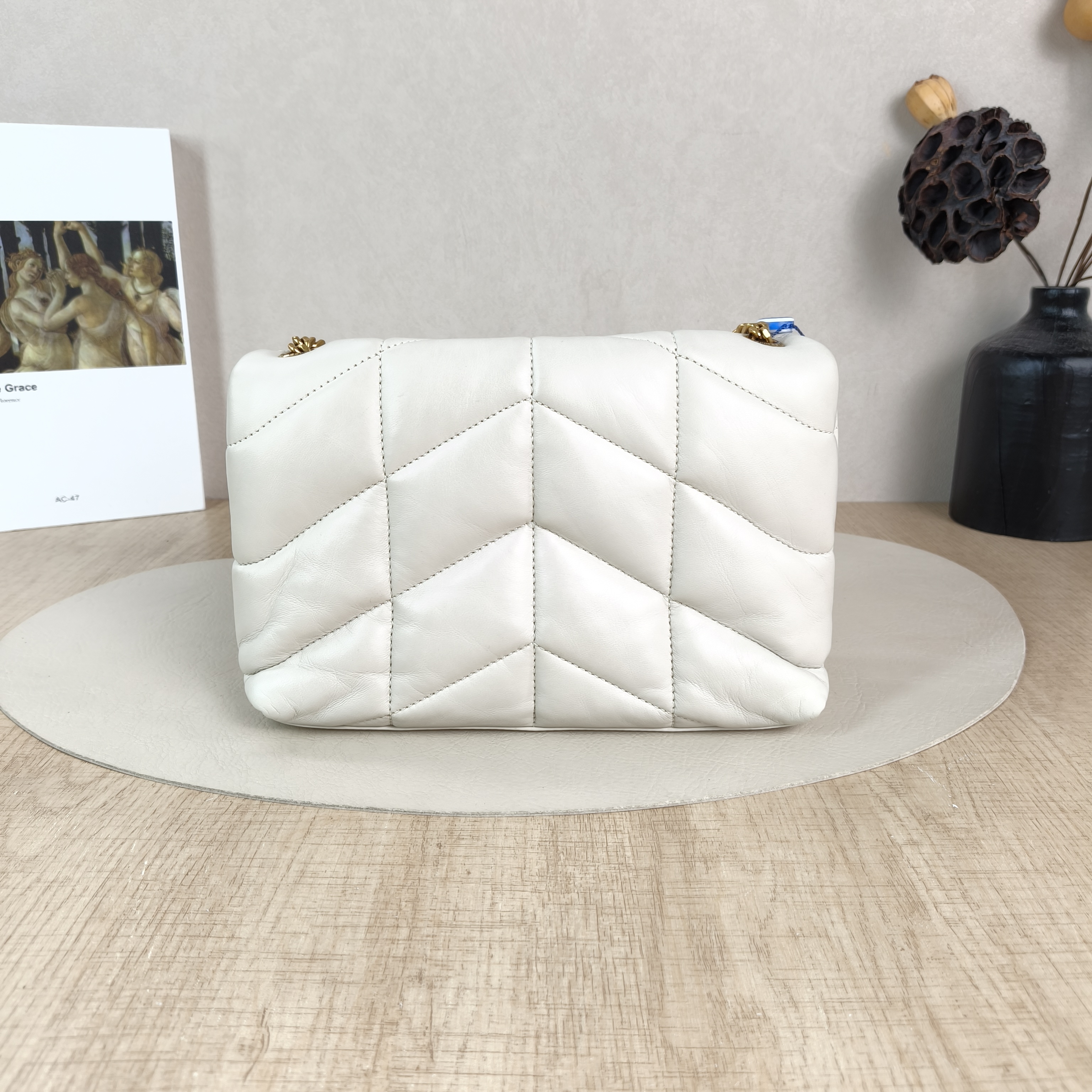 SAINT LAURENT Crossbody Bag LOULOU PUFFER White Lambskinmini23 × 8.5 × 15.5 cm — cover view 4 of 5